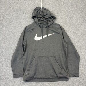 Nike Dri-Fit Charcoal Gray Mock Neck Mens Hoodie Adult Size XL Polyester